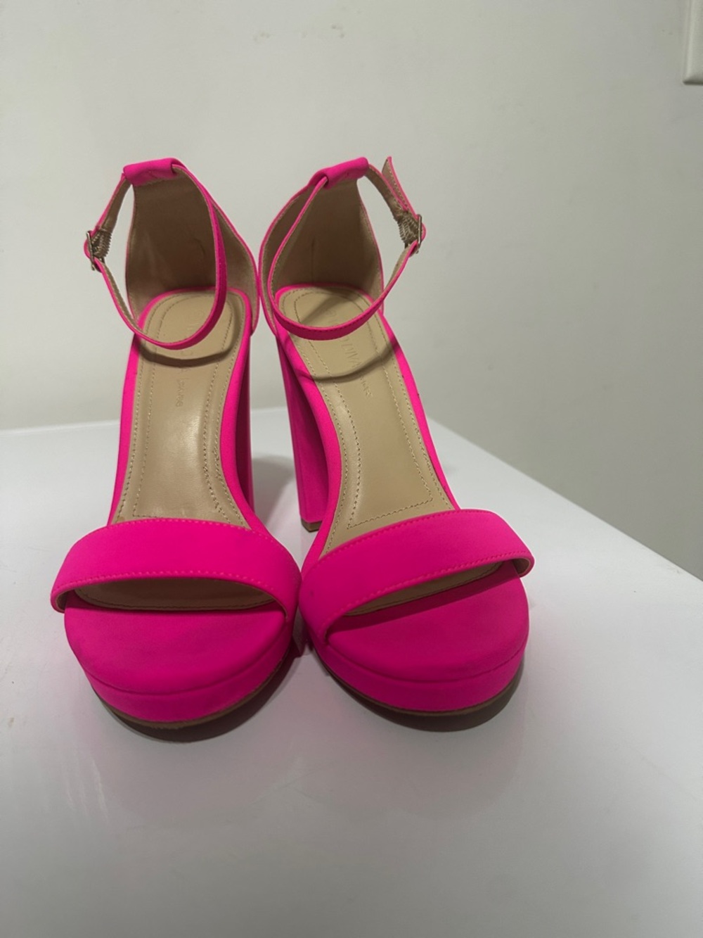 Women’s Hot Pink Ankle-Strap Platform Sandals